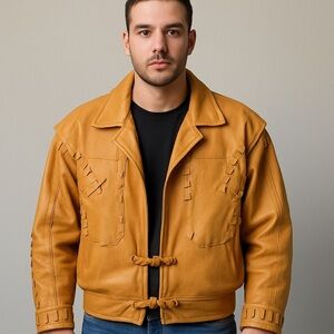 Vintage homemade Tan Leather Jacket